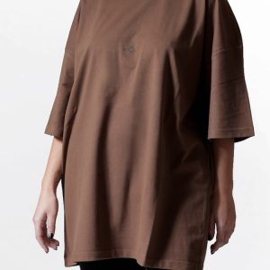 UNISEX T-SHIRT WITH LOGO BROWN