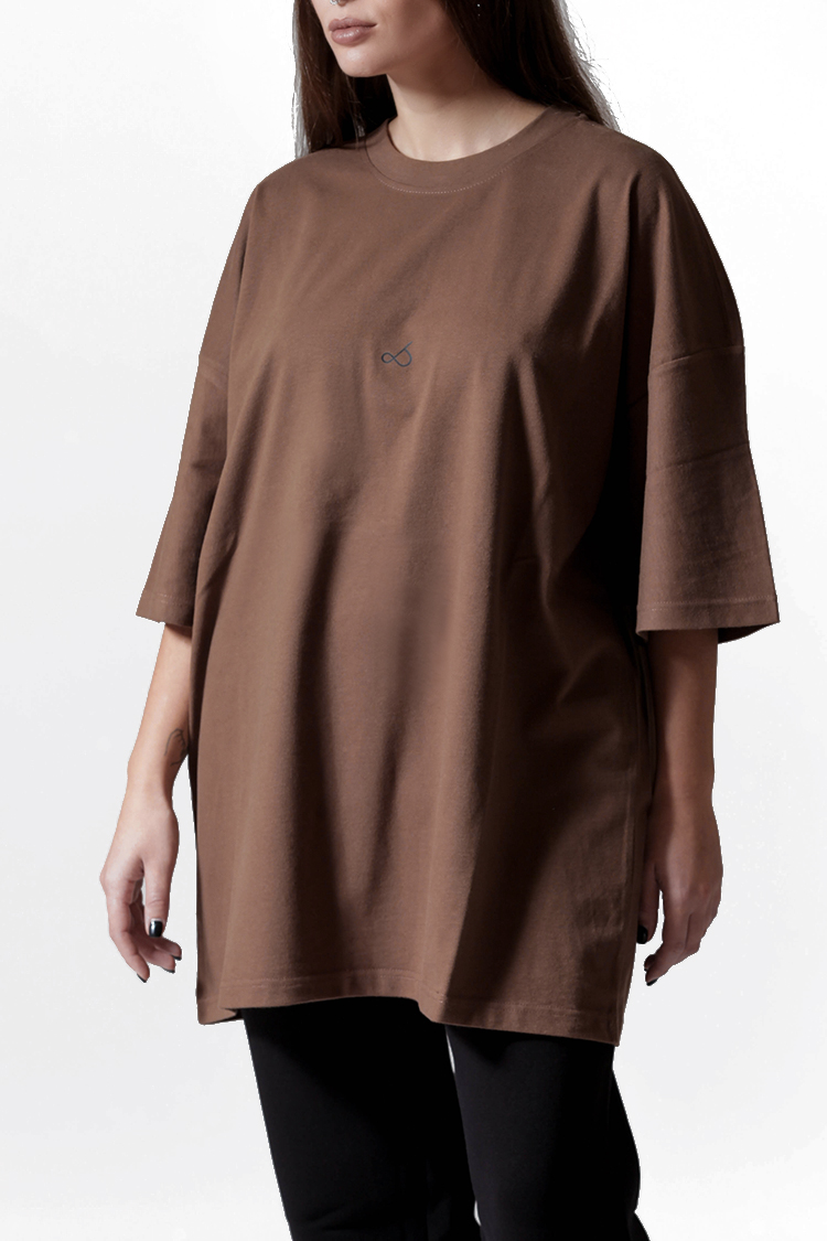 UNISEX T-SHIRT WITH LOGO BROWN