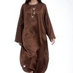 ASYMMETRICAL SATIN OVERSIZED TOP- CHOCOLATE