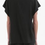 BLAZER WITH OVERSIZED SHOULDERS AND LOGO BUTTON DETAIL — BLACK