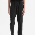 CROPPED TROUSERS WITH ELASTICATED WAIST — BLACK