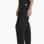 CROPPED TROUSERS WITH ELASTICATED WAIST — BLACK