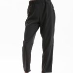 CROPPED TROUSERS WITH ELASTICATED WAIST — BLACK