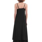 LONGLINE TOP WITH FRONT TIES — BLACK