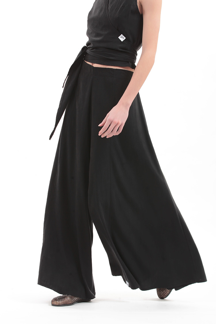EXTRA WIDE TROUSERS — BLACK
