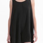 WIDE LEG SHORTS JUMPSUIT — BLACK