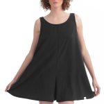 WIDE LEG SHORTS JUMPSUIT — BLACK