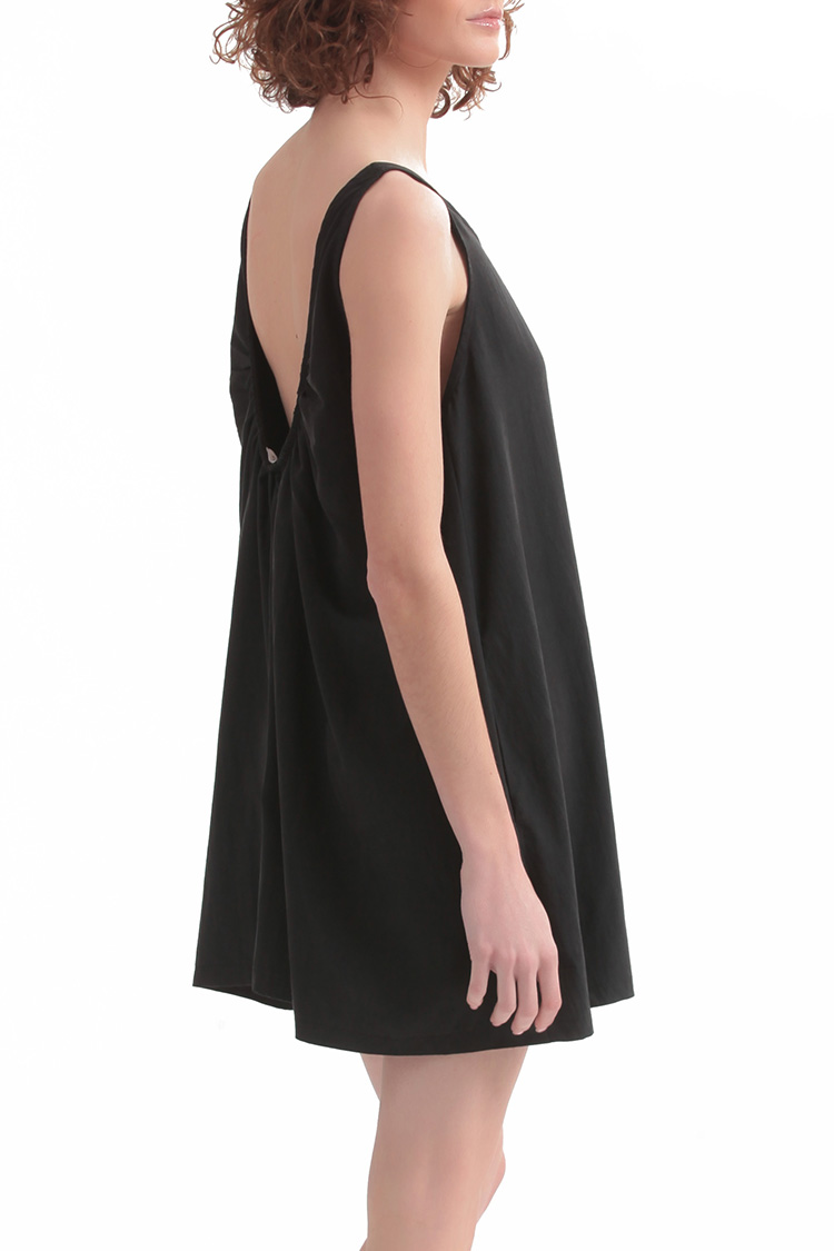 WIDE LEG SHORTS JUMPSUIT — BLACK