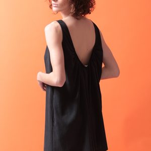 WIDE LEG SHORTS JUMPSUIT — BLACK