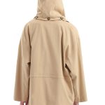 SHORT TRENCH COAT WITH REMOVABLE HOOD DETAIL — BEIGE