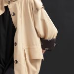 SHORT TRENCH COAT WITH REMOVABLE HOOD DETAIL — BEIGE