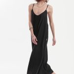 LONG DRESS WITH A DEEP BACK — BLACK