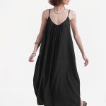 LONG DRESS WITH A DEEP BACK — BLACK