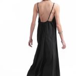 LONG DRESS WITH A DEEP BACK — BLACK