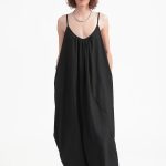 LONG DRESS WITH A DEEP BACK — BLACK