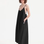 LONG DRESS WITH A DEEP BACK — BLACK