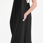 LONG DRESS WITH A DEEP BACK — BLACK