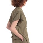 BLAZER WITH OVERSIZED SHOULDERS AND LOGO BUTTON DETAIL — CHAKI