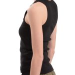 SLEEVELESS RIBBED FITTED TOP — BLACK