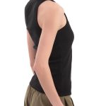 SLEEVELESS RIBBED FITTED TOP — BLACK