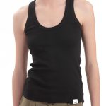 SLEEVELESS RIBBED FITTED TOP — BLACK