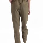 CROPPED TROUSERS WITH ELASTICATED WAIST — CHAKI