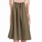 BACKLESS MINI DRESS — CHAKI