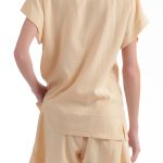 BLAZER WITH OVERSIZED SHOULDERS AND LOGO BUTTON DETAIL — BUTTER