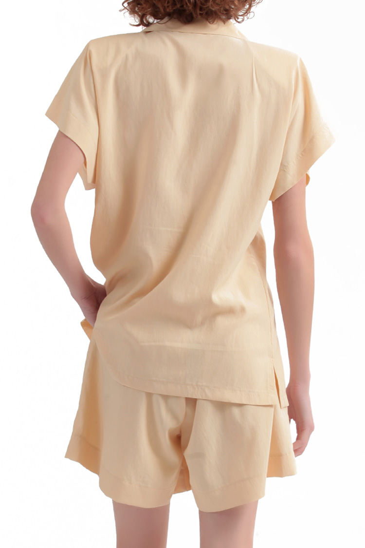 BLAZER WITH OVERSIZED SHOULDERS AND LOGO BUTTON DETAIL — BUTTER