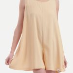 WIDE LEG SHORTS JUMPSUIT — BUTTER