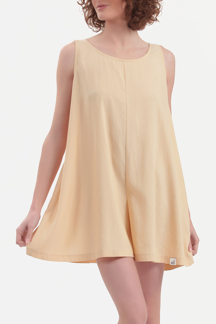 WIDE LEG SHORTS JUMPSUIT — BUTTER