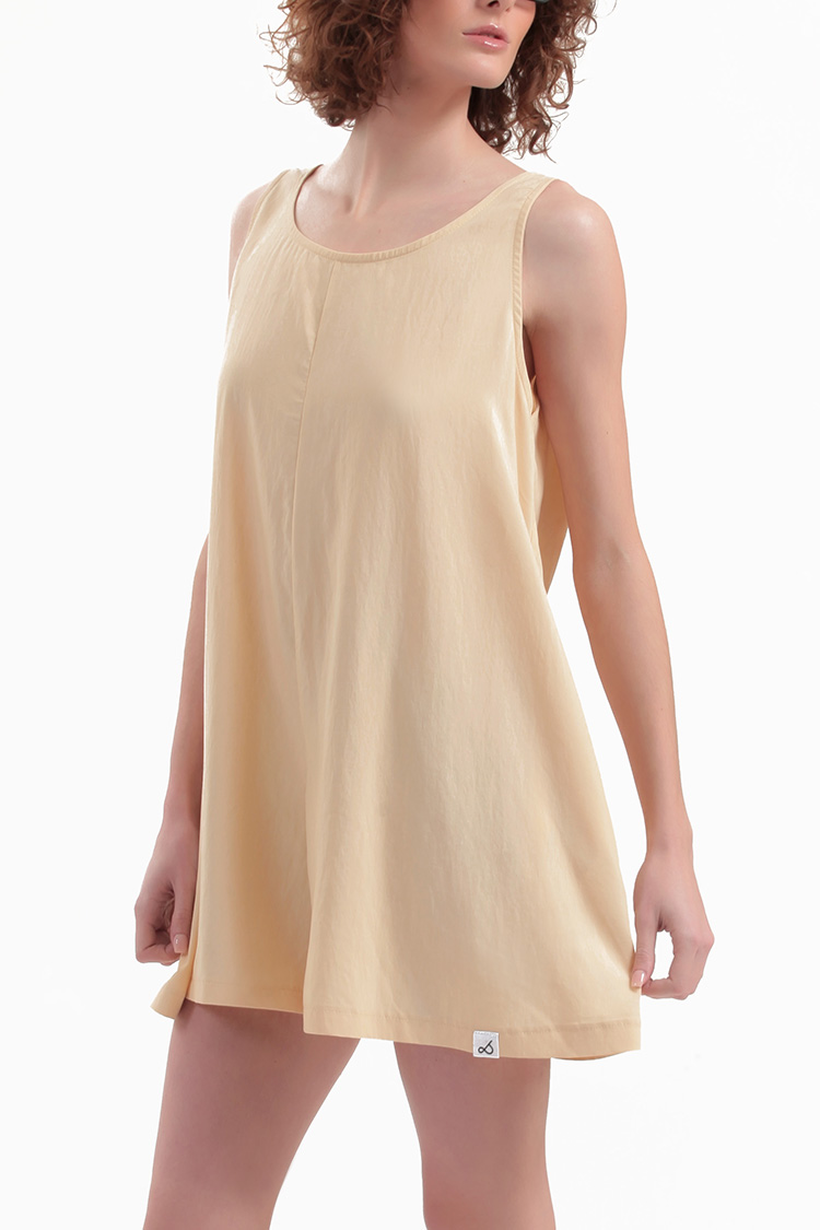 WIDE LEG SHORTS JUMPSUIT — BUTTER