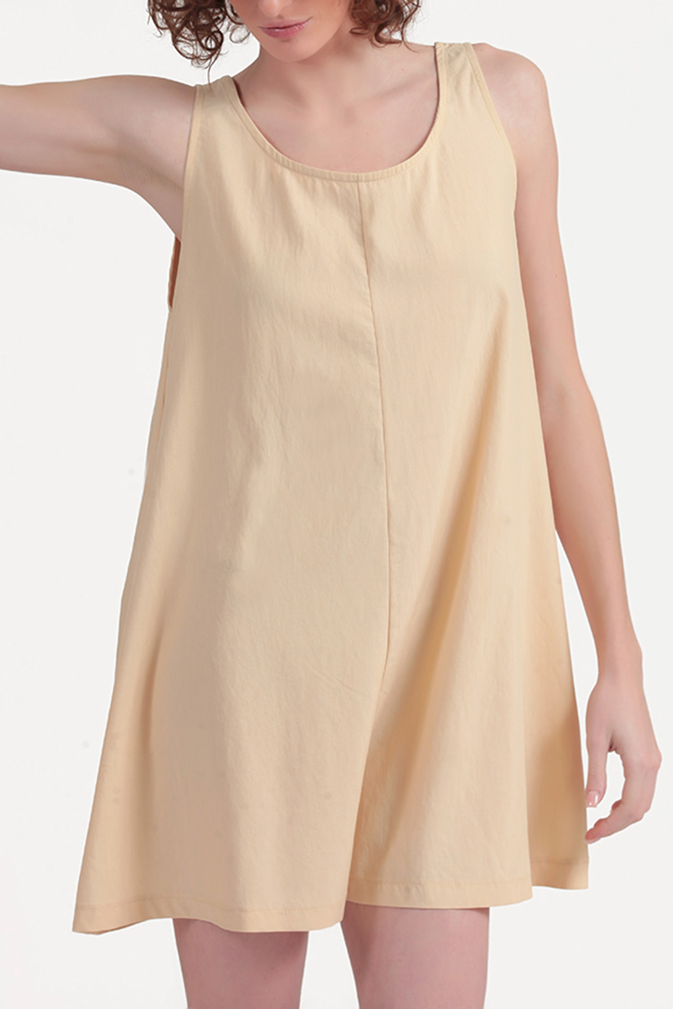 WIDE LEG SHORTS JUMPSUIT — BUTTER