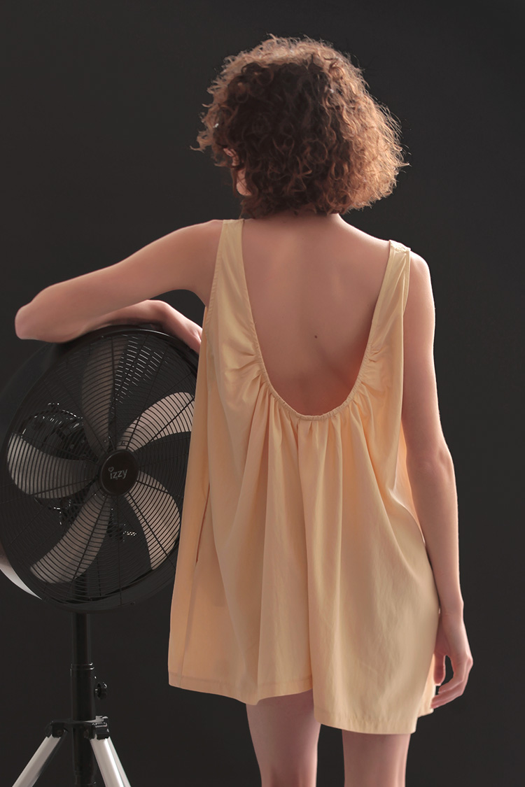 WIDE LEG SHORTS JUMPSUIT — BUTTER