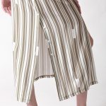 STRIPE LONGLINE SHIRT WITH V NECKLINE AND BACK BUTTONS DETAIL — STRIPE