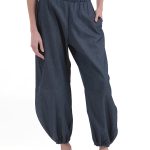 BALLON TROUSER WITH ELASTIC HEM — DENIM