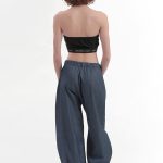 BALLON TROUSER WITH ELASTIC HEM — DENIM