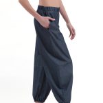 BALLON TROUSER WITH ELASTIC HEM — DENIM