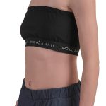 BUSTIER WITH ELASTIC LOGO — BLACK