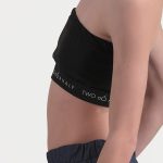 BUSTIER WITH ELASTIC LOGO — BLACK