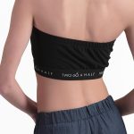 BUSTIER WITH ELASTIC LOGO — BLACK