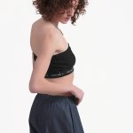 BUSTIER WITH ELASTIC LOGO — BLACK