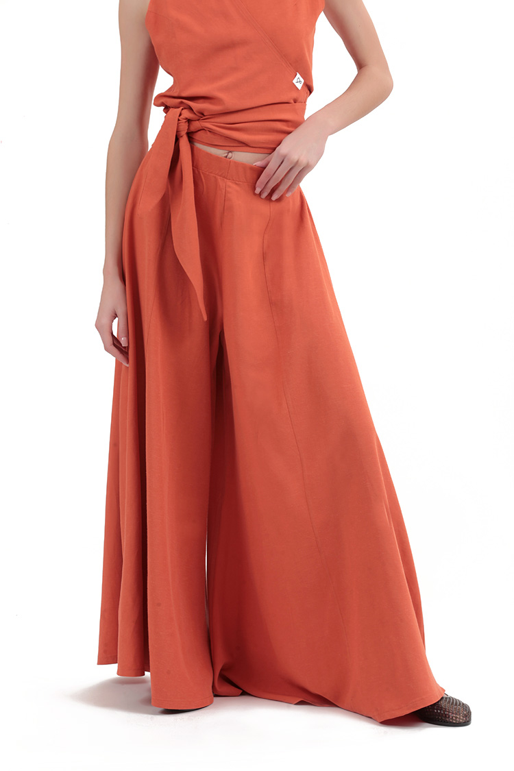 EXTRA WIDE TROUSERS — ORANGE