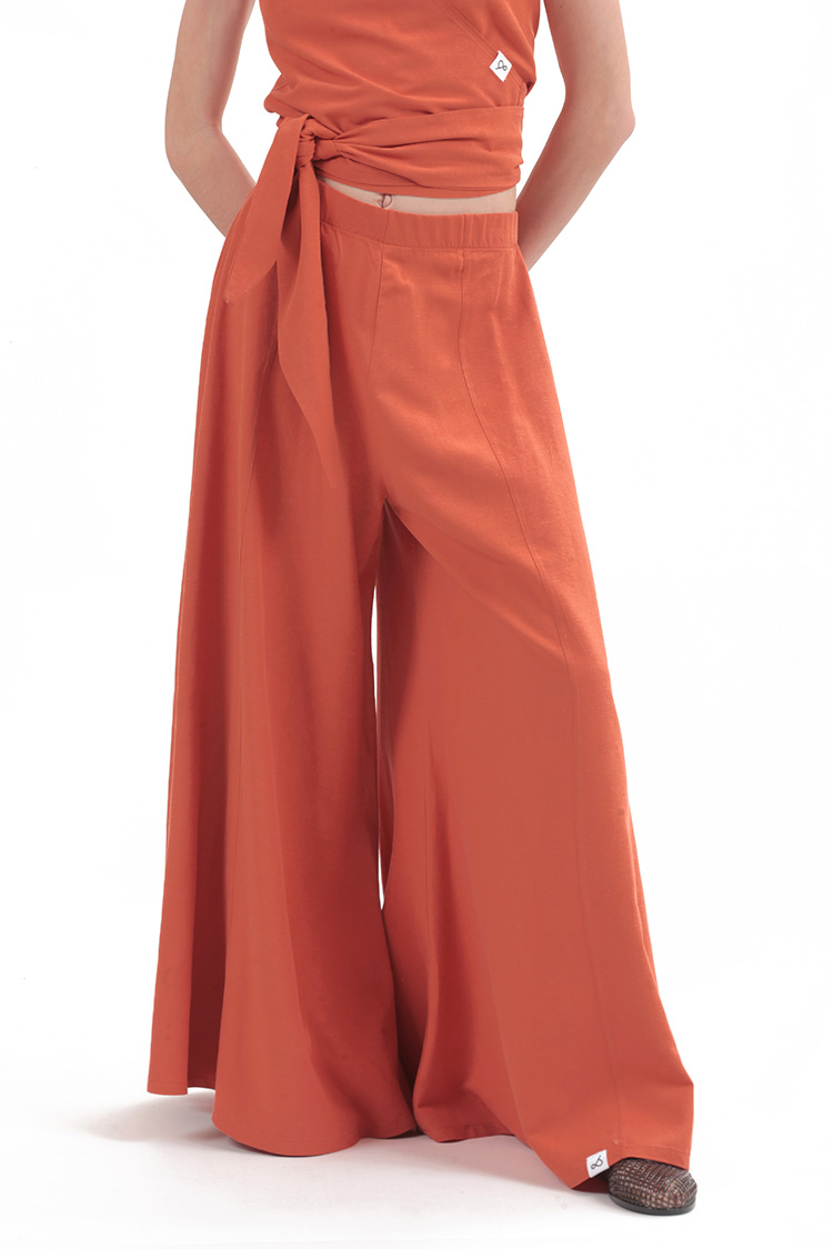 EXTRA WIDE TROUSERS — ORANGE