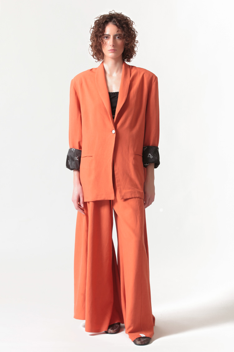 EXTRA WIDE TROUSERS — ORANGE