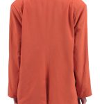 UNISEX BLAZER WITH OVERSIZED SHOULDERS AND LOGO BUTTON DETAIL — ORANGE