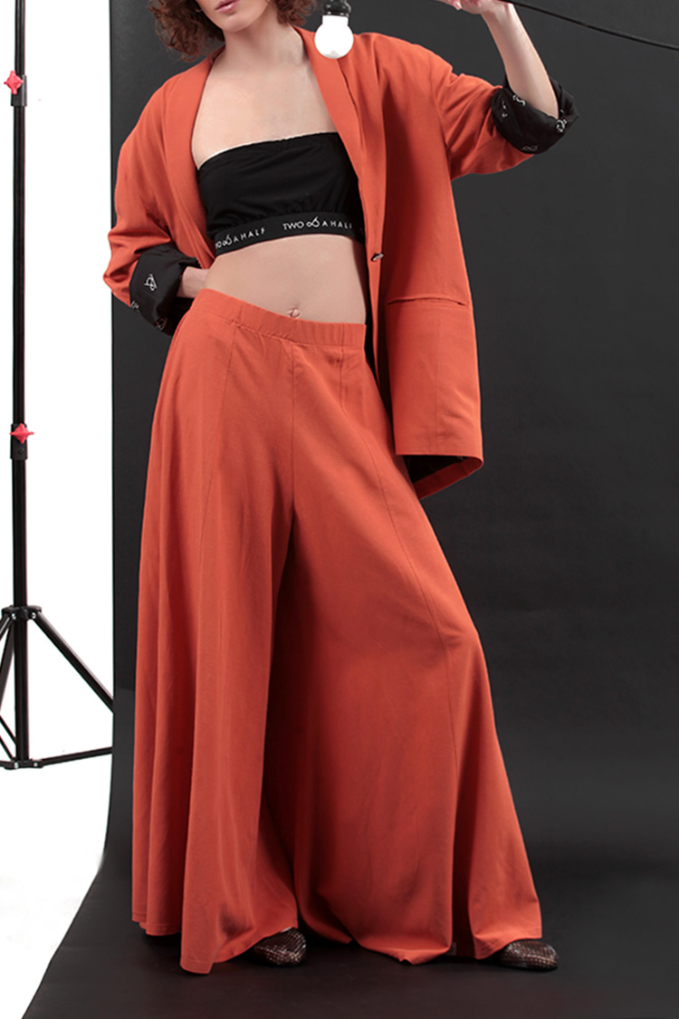 EXTRA WIDE TROUSERS — ORANGE