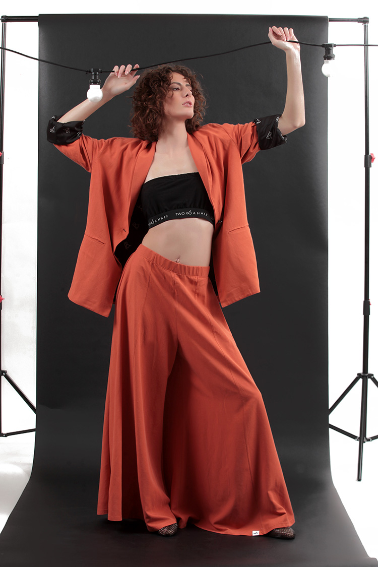 EXTRA WIDE TROUSERS — ORANGE