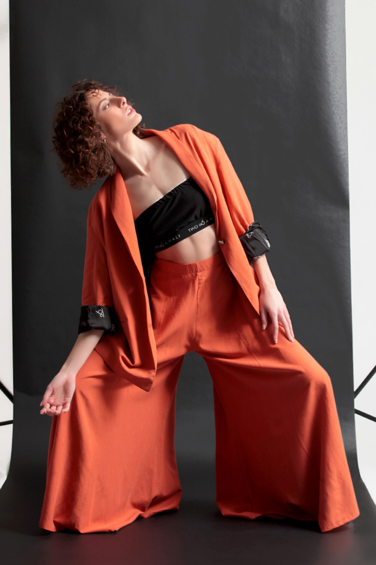 EXTRA WIDE TROUSERS — ORANGE