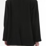 UNISEX BLAZER WITH OVERSIZED SHOULDERS AND LOGO BUTTON DETAIL — BLACK